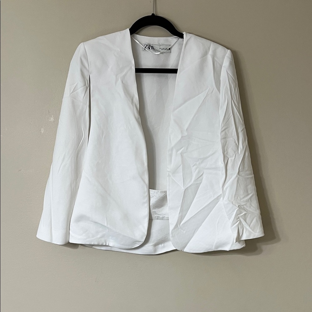 Zara Classic White Cape Blazer